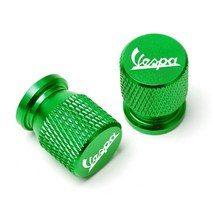 오토바이 커버 장식품 오토바이 휠 타이어 밸브 스템 캡 CNC 밀폐 커버 Piaggio Vespa GTS GTV LX 60 125 2, 07 Green