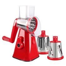 야채 커터 슬라이서 수동 주방 액세서리 강판 마늘 그라인더 쵸퍼 3 1 라운드 커터 Spiralizer 홈 가제트 도구, 하나, red