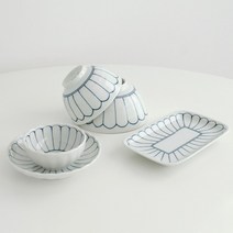 일본산 가정식 키쿠센 1인그릇세트 5p, 공기1+대접1+소스볼1+앞접시1+직사각접시1