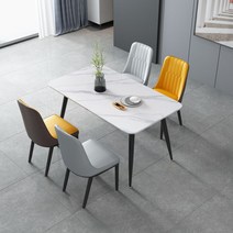 럭셔리 세라믹 식탁 세트 4인 6인용 다이닝 대리석 의자 소형 테이블, 110x70 테이블+의자4