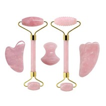 초음파 피부마사지기 얼굴 탄력 마사지기 뷰티디바이스 gouache scraper for face massager face jade roller 로즈 쿼츠 롤러 guasha, 5pcs 유형