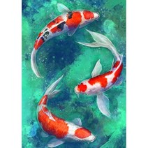 세로형 우드 직소퍼즐 기운이 넘치고 복을 부르는 잉어도 연꽃 그림 스트레스 해소 집순이 취미 성인용 감압 장난감, b, 500조각