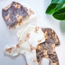 펫먼트 강아지 고양이 곰돌이 조끼 실내복 올인원 조끼, 화이트 (올인원)