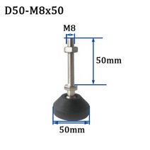 테이블철제다리 4Pcs 가구 다리 패드 M8/M10/M12 조절식 보편적 인 사무실 창고 선반 나일론 발굽 고정 앵, 09 D50M8x50mm