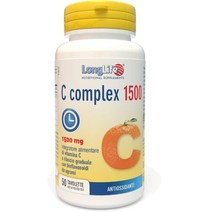 Longlife LongLife® C-complex 1500 |비타민 C 1500mg 적시 방출 |고용량 |감귤류 바이오플라보노이드 및 케르세틴 함유 |방어 |100일 치료 |글루, 3개