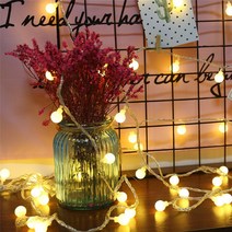 화환 3M 10M 배터리 구동 LED 볼 문자열 조명 크리스마스 실내 결혼식 장식 야외, 01 웜 화이트_02 10M 80Leds