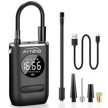 FYTENG 타이어 팽창기 휴대용 공기 압축기 【강력한 전원 및 무선】미니 【150PSI 빠른 팽창】 LED 조명이 있는 디지털 전기 펌프 공 오토바이 자전거 자동차에 적합