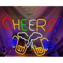 네온 사인 치킨집 조명 집들이 선물 조명 인테리어, 33.5x41cm 12V 플러그 버전