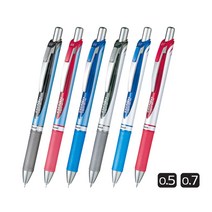 Pentel ENER GEL 펜텔 에너겔 중성펜 니들팁 (BLN75 0.5mm) 메탈팁 (BL77 0.7mm) [12개입], 0.5mm 블루 12개입 (BLN75-C)