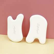 도자기 세라믹 괄사 이중턱 없애기 사각턱 마사지 얼굴 경락 기구 두피 셀룰라이트, 주걱형