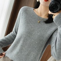 캐시미어니트 울 캐시미어 100 니트 봄 가을 겨울 스웨터 여성 라운드넥 풀오버 빅사이즈