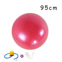 95cm PVC 대형 요가 공 휘트니스 공 농축 폭발 방지 재활 운동 홈 체육관 필라테스 장비 펌프, 빨간색