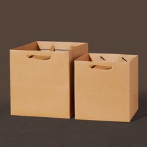 크라프트 무지 종이 가방 쇼핑백 15x15x15cm, 9개