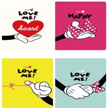 디즈니 미키 미니마우스 제본노트 미니노트 유선노트 휴대용노트, 핑크