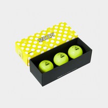 스누피 골프공 3구세트 네온옐로우, 단품