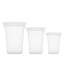 집탑 플래티넘 실리콘 지퍼백 컵 3종 세트, 프로스트 (Frost), 1개