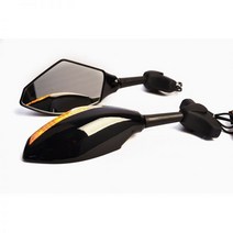광택 블랙 LED 턴 시그널 리어 뷰 미러 야마하 YZF R1 R6 FZ1 FZ6 600R R3133400, 한개옵션0
