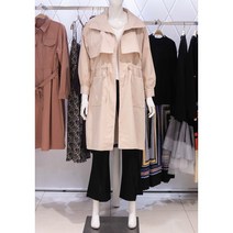 [밸리걸] 스트링 루즈핏 트렌치 롱 코트 466031