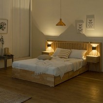 리버퍼니쳐 이레인 호텔식 Q 원목침대+협탁2+독립매트 RH0325, 단품