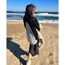 뒷 트임 백 슬릿 포인트 오픈 라운드넥 뒷트임 니트 티 ( 3 Colors / BK )