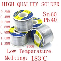 250g 0.5mm 용접 반합 솔더 와이어 저온 융점 60/40 로진 코어 플럭스 전기 납땜 인두 액세서리, 01 250g_07 1.2mm