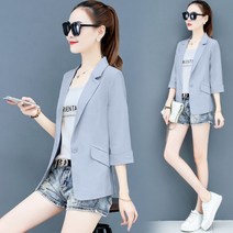 여성 린넨 자켓 여름 마자켓 7부 소매 오피스룩 mbm96