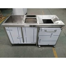 잔반처리대 퇴식구 음식물 퇴식대 업소용 스텐 개수대, 바퀴 손잡이 160x70x80