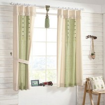 옛고을커텐 데이커튼 작은창커튼 창문커텐 린넨커튼 가로100cmx세로150cm 2장
