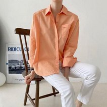 바보사랑 여자 루즈핏 바스락 무지 면남방 긴팔 셔츠.옷자락(무료배송)