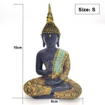 미니불상 불교 석가모니 반가사유상 관세음 지장 보살부처님 동상 태국 부처님 조각 녹색, 금