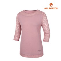 [올포유] 여성 레이스 포인트 7부 티셔츠 AWTRJ6153-403_G