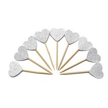 싱글토퍼 1인 원룸 토퍼 수제 사랑스러운 반짝이 하트 스타 컵케익 토퍼 생일 웨딩 파티 장식 케이크 음식