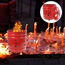 펠렛난로 캠핑 화목난로 미니 야외 목재 소각로 에나멜 버닝 골드 배럴 페이퍼 머니 할로우 바다 장식 나무 컨, 1.레드