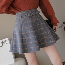 체크 플레어 스커트 플리츠 치마 13