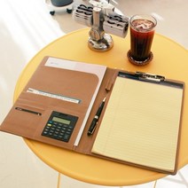 아인텍 계산기 클립바인더 + 메모패드증정 다크브라운 H1270, 1개