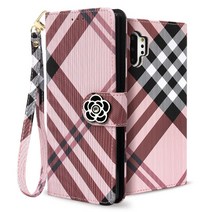 5만권지폐수납 인조가죽 손목줄스트랩 버킨체크 MB 다이어리 케이스 카드3장 넉넉한 지폐공간 핸드폰케이스 갤럭시 아이폰 LG