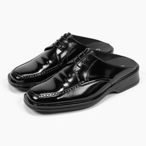 [콘스콜라] 남자 구두형 슬리퍼 천연가죽 수제화 뮬 신사 블로퍼 정장화 구두같은 슬리퍼 남자용 의사 근무화 신사용 실내 신발
