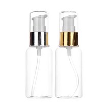 금속에센스용기 20ml 30ml 50ml 60ml 75ml 80ml 100ml 펌핑용기, 투명(타원형) 실버캡