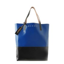 마르니 명품마르니22FW SHMQ0037A0 P3572 ZO226 블루 블랙 트리베카 투톤 로고 쇼퍼백