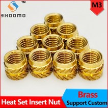 Knurled 황동 Embedment 너트 M3 스레드 열 세트 삽입 IUB IUC 인쇄 3D 프린터 액세서리 부품 지원 사용자, 17 M3 x OD4.6 x H6.0