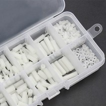 200 개대 m2 m2.5 m3 m4 블랙화이트 육각 나일론 스탠드 오프 스페이서 컬럼 플랫 헤드 나일론 플라스틱 간격 나사 너트, 200pcs-m3 믹스, 하얀