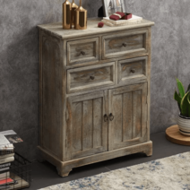 빈티지 캐비닛 수납장 침대옆협탁 엔틱장, 완제품, 프레임 구조, 화이트