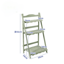 미니 다육 발코니 선반 식물 선반 실내 다층 화분, 웨이브 3단 꽃꽂이 민트