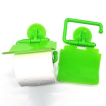 부착식 두루마리 휴지 거치대 녹색 화장지 티슈 홀더