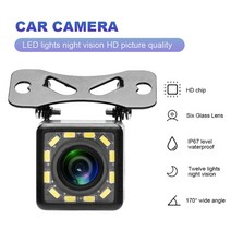 무선 후방 카메라 화물차 와이파이 자동차 LED 리버스 HD 야간 방수 트럭 버스 12V 24V, 4.D 12LED