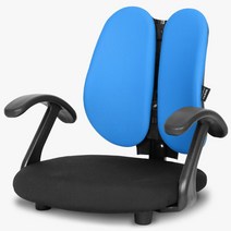 청심의자 엠플좌식 의자 EP01 팔걸이형 패브릭, 블루
