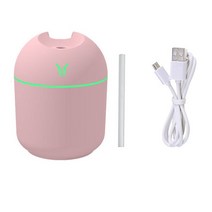 공기청정기미니 초음파 가습기 250ML 로맨틱 라이트 USB 에센셜 오일 디퓨저 자동차 청정기 아로마, 03 분홍색