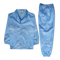 KJ 방진복 상하세트 제전복 무진복 제전방진복 클린복 크린룸 반도체 정전기방지 작업복 투피스, 스카이블루-4XL(115)