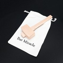 칵테일 바 수작업 얼음 깨는 망치 파우치 주머니 세트 쇄빙기 빙수기 슬러시, 나무망치+얼음주머니 세트