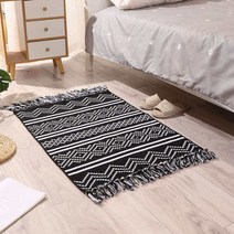 거실 면 카페트 코튼 린넨 태슬 매트 카펫 러그 보헤미안 발 패드 60x90cm 침실 침대 옆 주방 바닥
